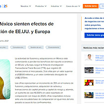 M&A en Mxico sienten efectos de recuperacin de EE.UU. y Europa